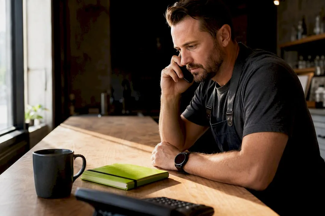 Owner making an outbound business call