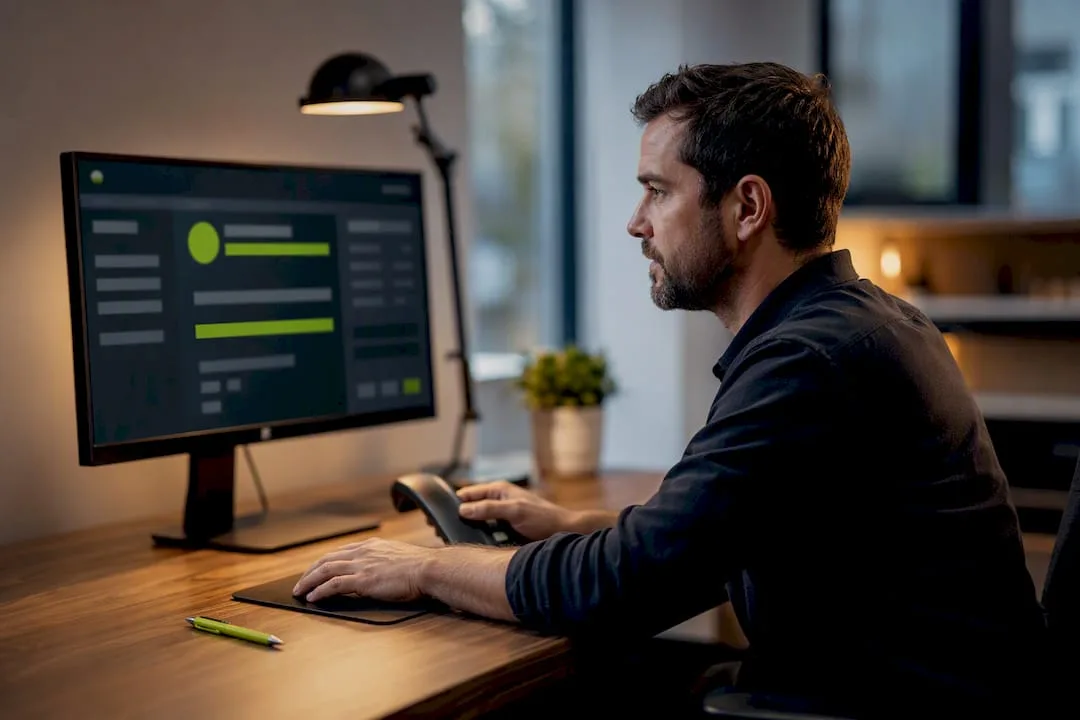 Owner reviewing captured customer call record