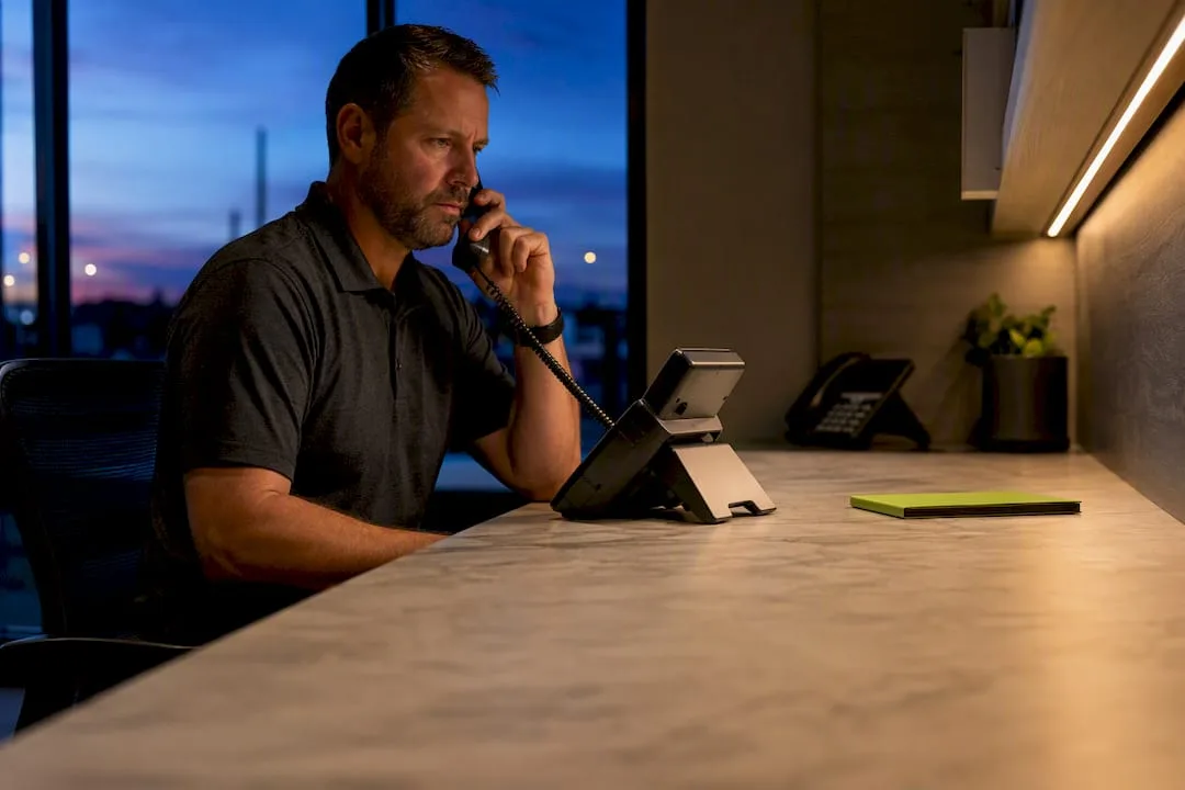 Contractor comparing voicemail and call coverage