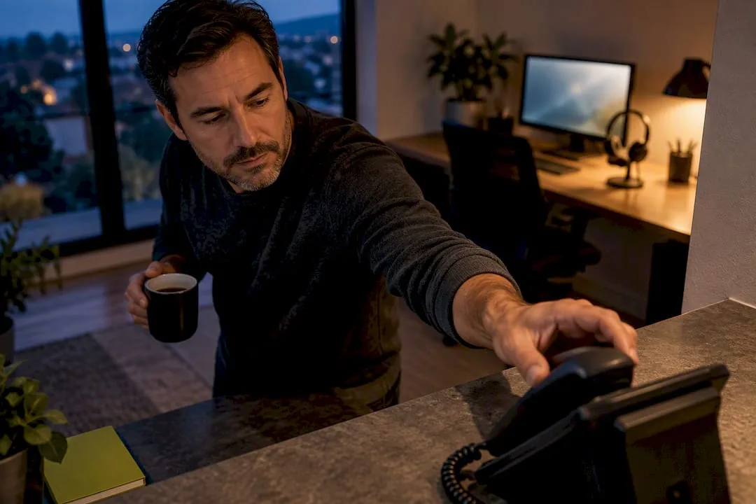 Business owner answering an after-hours call