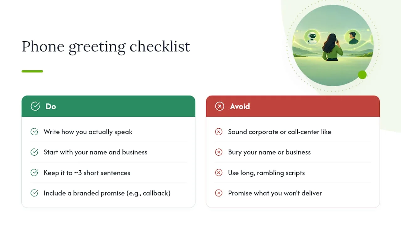 How Do You Keep Your Phone Greeting Sounding Like You? — overview diagram