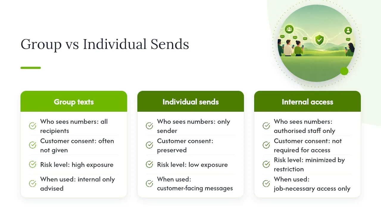 Comparison of group and individual customer texting