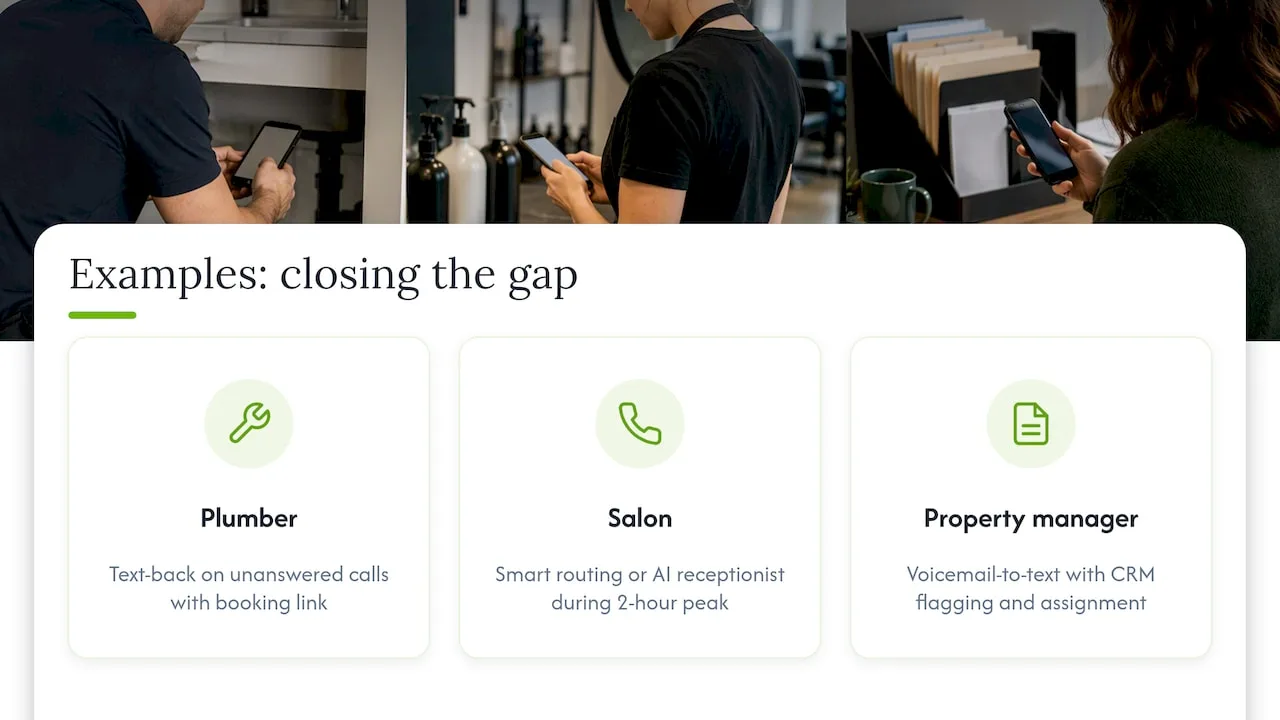Three service businesses matched with call-handling fixes