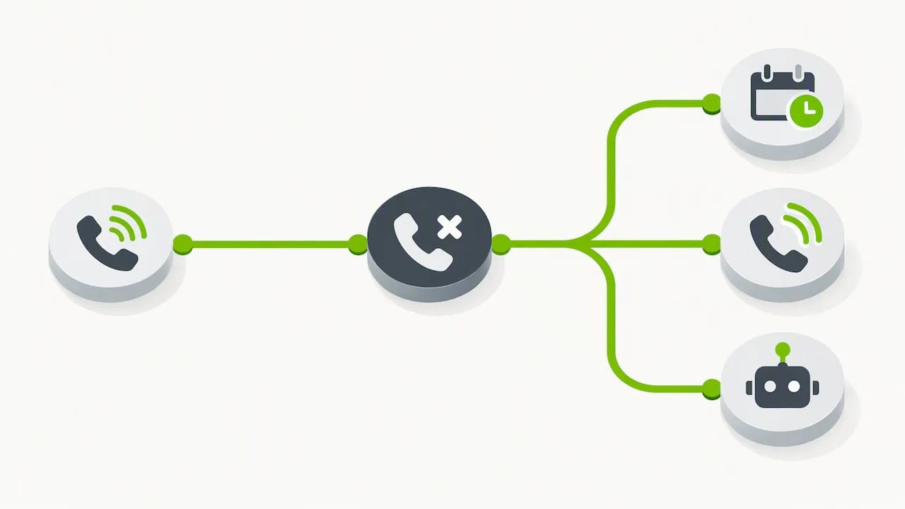 Three fallback routes after an unanswered transfer
